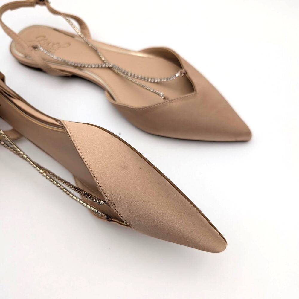 Jewel Badgley Mischka Alanna Ballet Flats Women's Almond Nude Size US9M EU40 - Picture 9 of 11